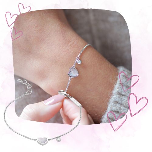 Bracelet Love, Bracelet coeur nacré 